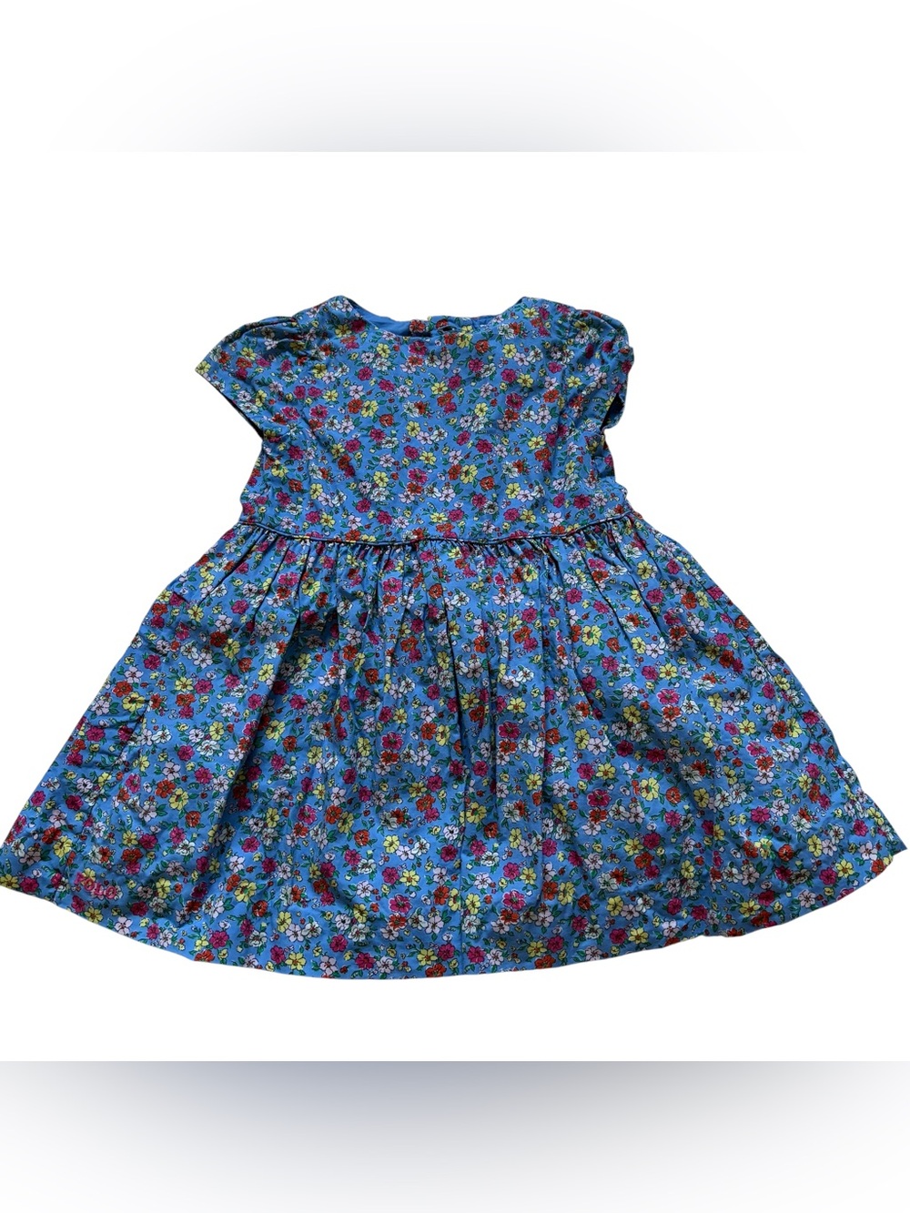 Ralph Lauren Blue Floral Cotton Dress for Girls